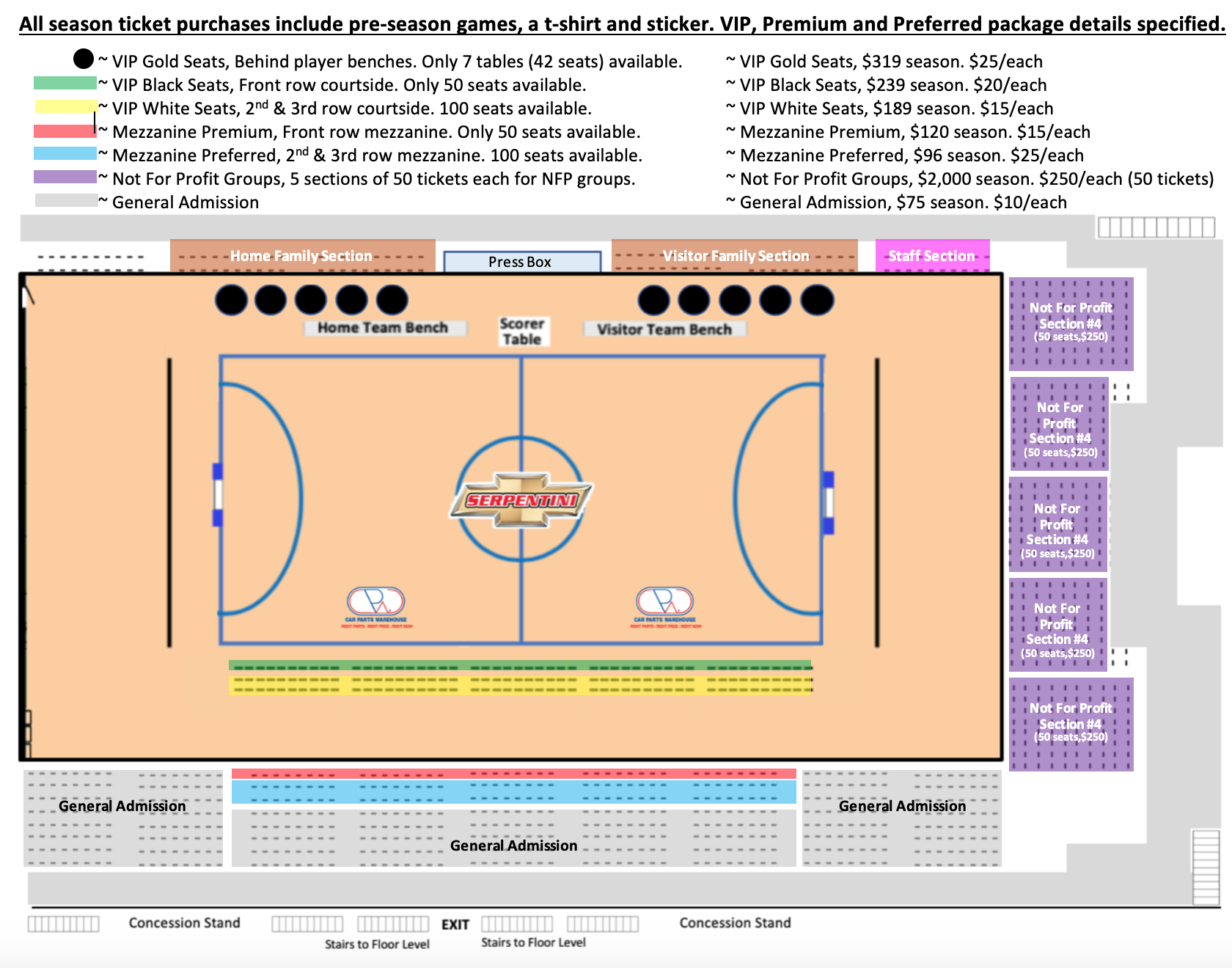 Akron Vulcan Futsal seating chart